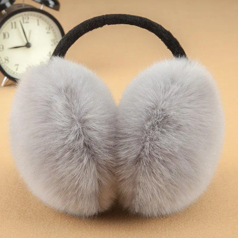 

New Fur Solid Color Ladies Earmuffs Autumn and Winter Warm and Comfortable Unisex Skiing Fur Headphones Casque Antibruit Cute