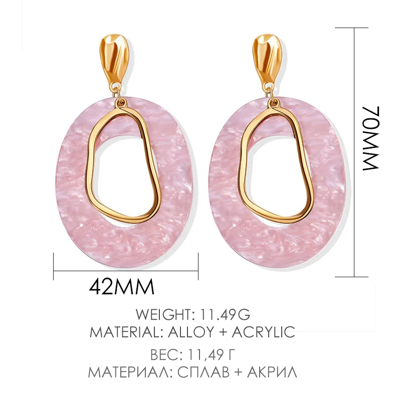 

Fashion Metallic Sequin Drop Acrylic Earrings for Women Statement Vintage Summer Colorful Dangle Korean Women's Earring Jewelry