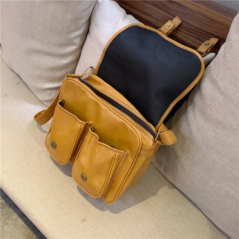 Vintage oil wax leather women shoulder bag Large capacity wide strap female crossbody Casual Messenger big handbag bolsa | Багаж и сумки