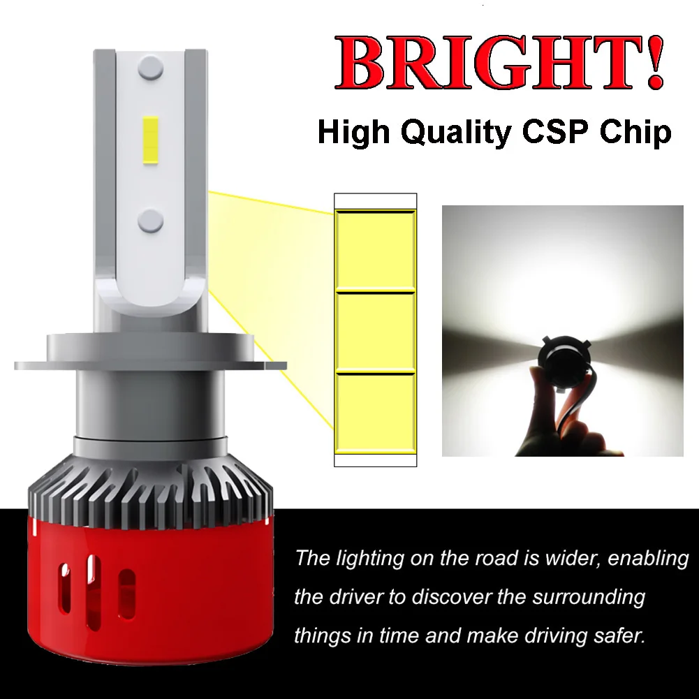 

2pcs H7 Low Beam Headlights or High Beam KIt LED H7 CSP Chip Car Headlight Bulbs 60W 12V 24V 6000K 6000Lm Lamp Auto Bulb Light