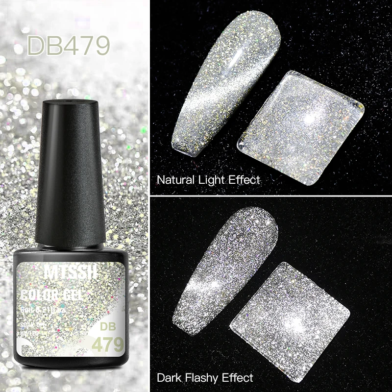 

Mtssii Reflective Cat Magnetic Gel Nail Polish Auroras Iridescent Reflective Glitter Nail Gel Vernis Soak Off UV Nail Art Varnis
