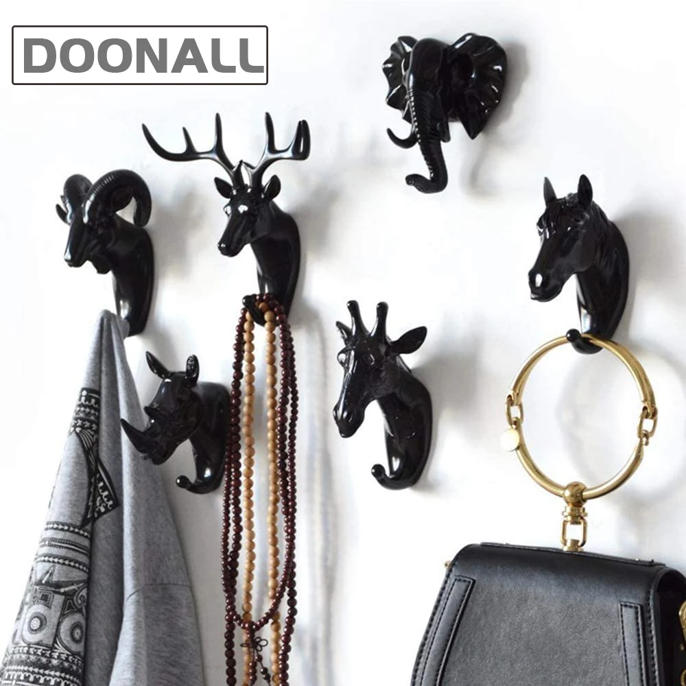 

Animal Head Single Wall Hook Rhino Horse Deer Goat Giraffe Elephant Animal Shaped Coat Hat Hanger Heavy Duty Decorative Gift