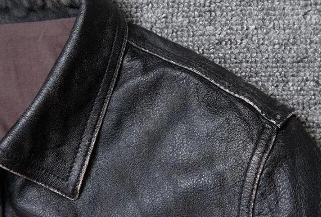 

Winter Men's Autumn Leather Jacket Vintage Casual Motorcycle Genuine Leather Coat Men Slim Windproof Big Size leren jas mannen