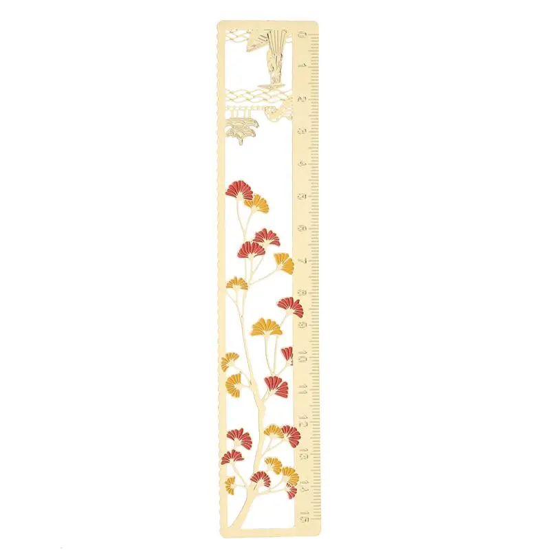 

1pc Chinese Style Metal Bookmark Ruler Hollow Bookmark Graduation Gift