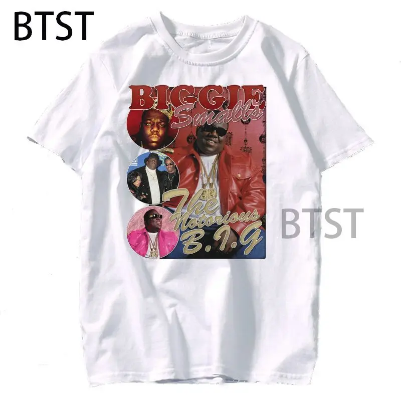 

Футболка Biggie Smalls женская/мужская с коротким рукавом, новейшая летняя оверсайз футболка в стиле хип-хоп, модная уличная одежда для женщин