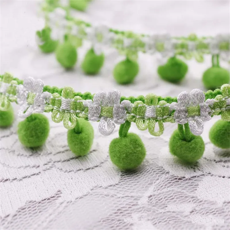 25 мм кружевная лента с помпонами кисточками для самостоятельного пошива одежды