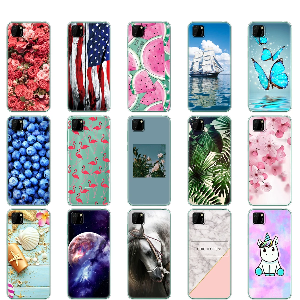 Силиконовый чехол для Huawei Y5P мягкий из ТПУ телефона Сумка с полным покрытием 360