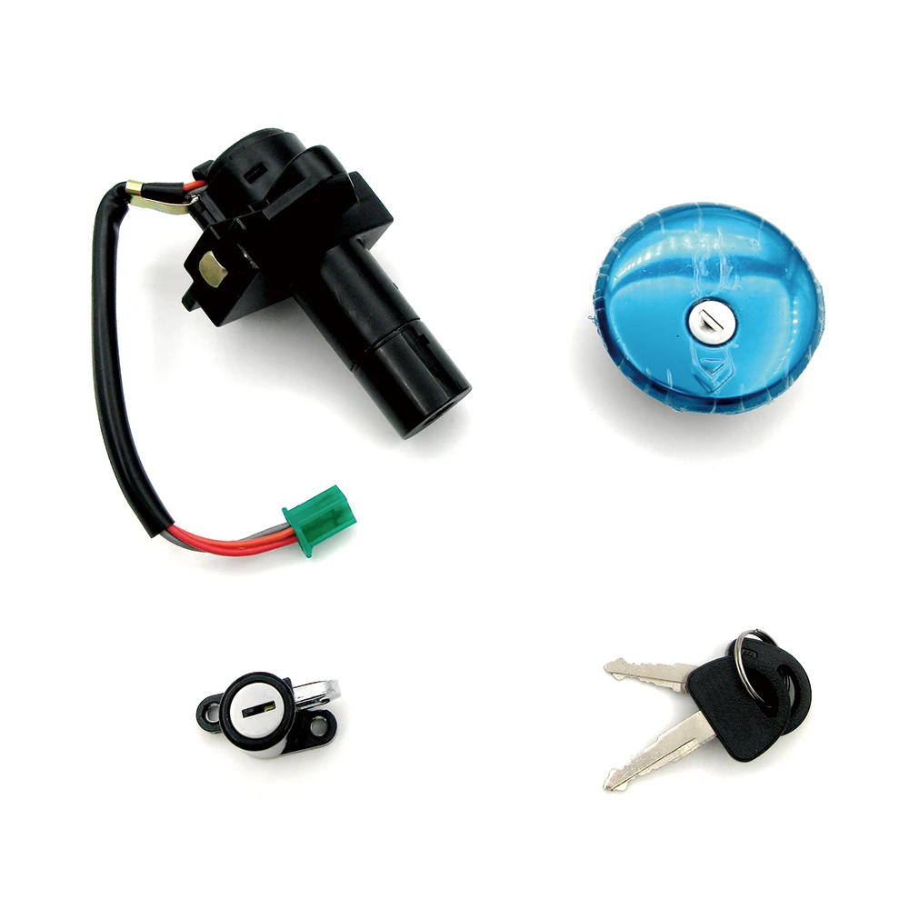 

New Motorcycle Lockset Ignition Switch Lock Fuel Gas Cap Cover Seat Lock 1 Set With 2 Keys For Suzuki GN250 GS750 1980 1985-2001