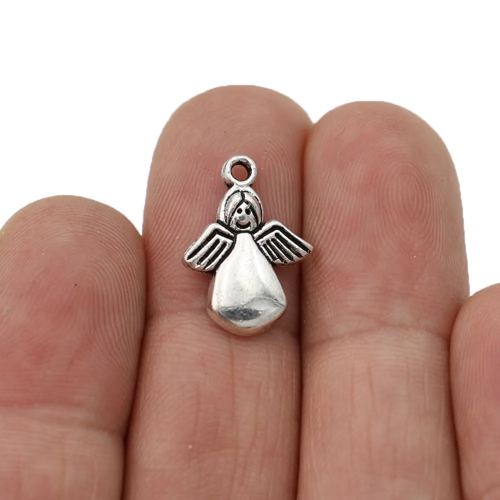 

30 шт. античное посеребренное покрытие, изготовлено для подвесок ангела, для изготовления ювелирных изделий, браслетов, DIY аксессуаров 18x13мм