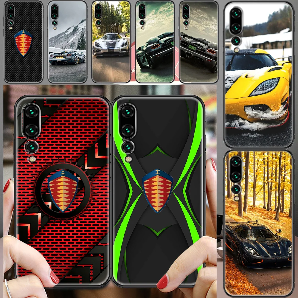 

Koenigsegges Supercar logo Phone case For Huawei P Mate P10 P20 P30 P40 10 20 Smart Z Pro Lite 2019 black trend Etui pretty