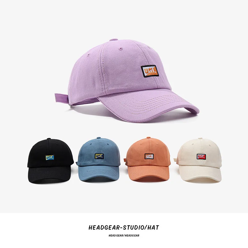 

Korea Women Distressed Solid Color Peaked Cap Summer Casual Adjustable Men Cap Letter Hip-hop Hat Fashion Sun Hat