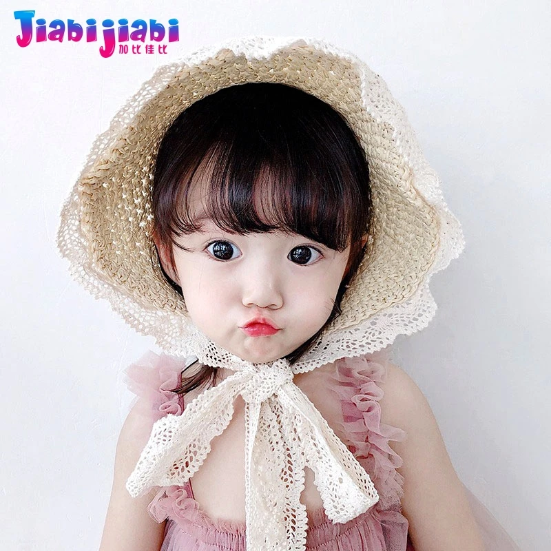 Стильная летняя соломенная шляпа для маленьких девочек в стиле милитари дышащая