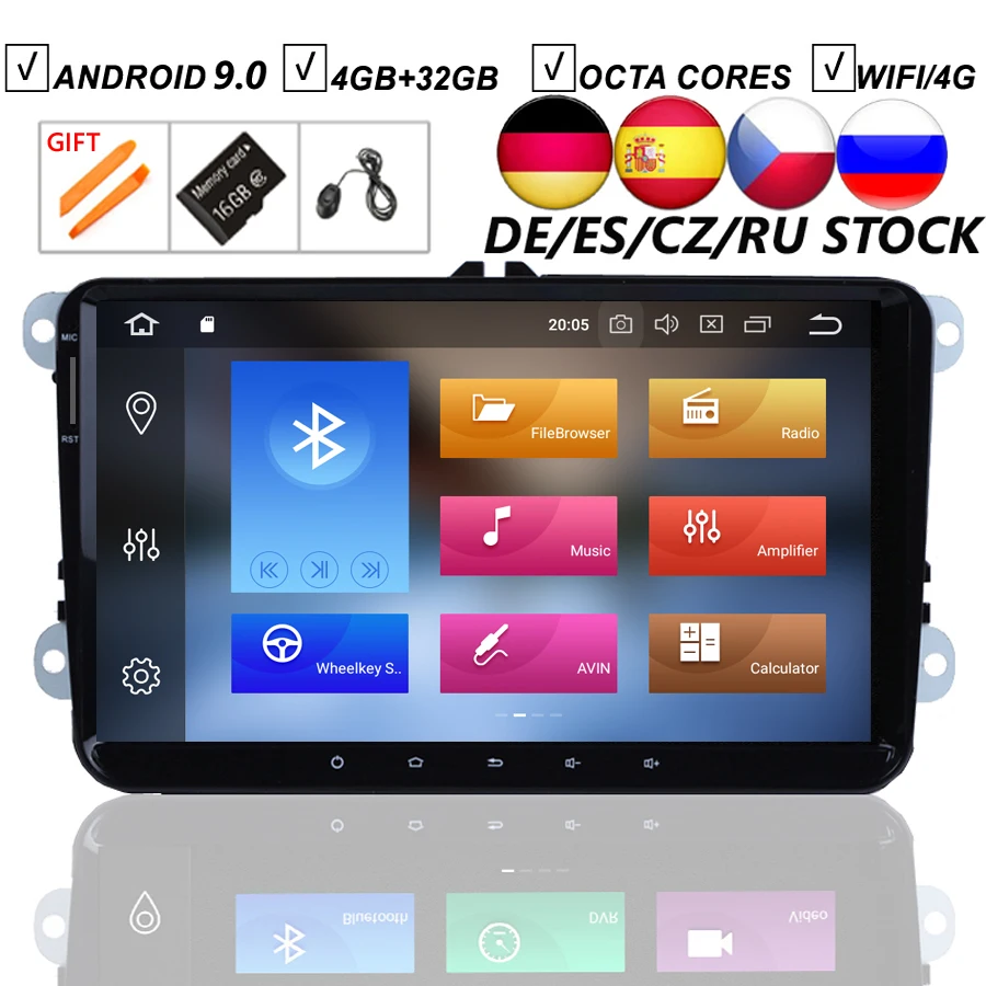 9 автомобильный Android 0 без DVD GPS плеер для VW POLO GOLF 5 6 MK5 MK6 PASSAT Tiguan JettaPX5 4 Гб + 32 ГБ Радио