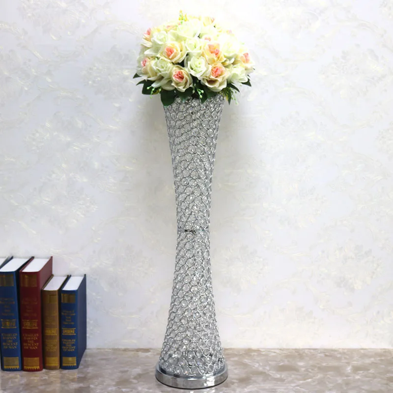 

6 pcs/Lot Flowe Floor Crystal Vases Plant Floral Holder Flower Pots Road Lead for Home Wedding Corridor Decoration ZHP008