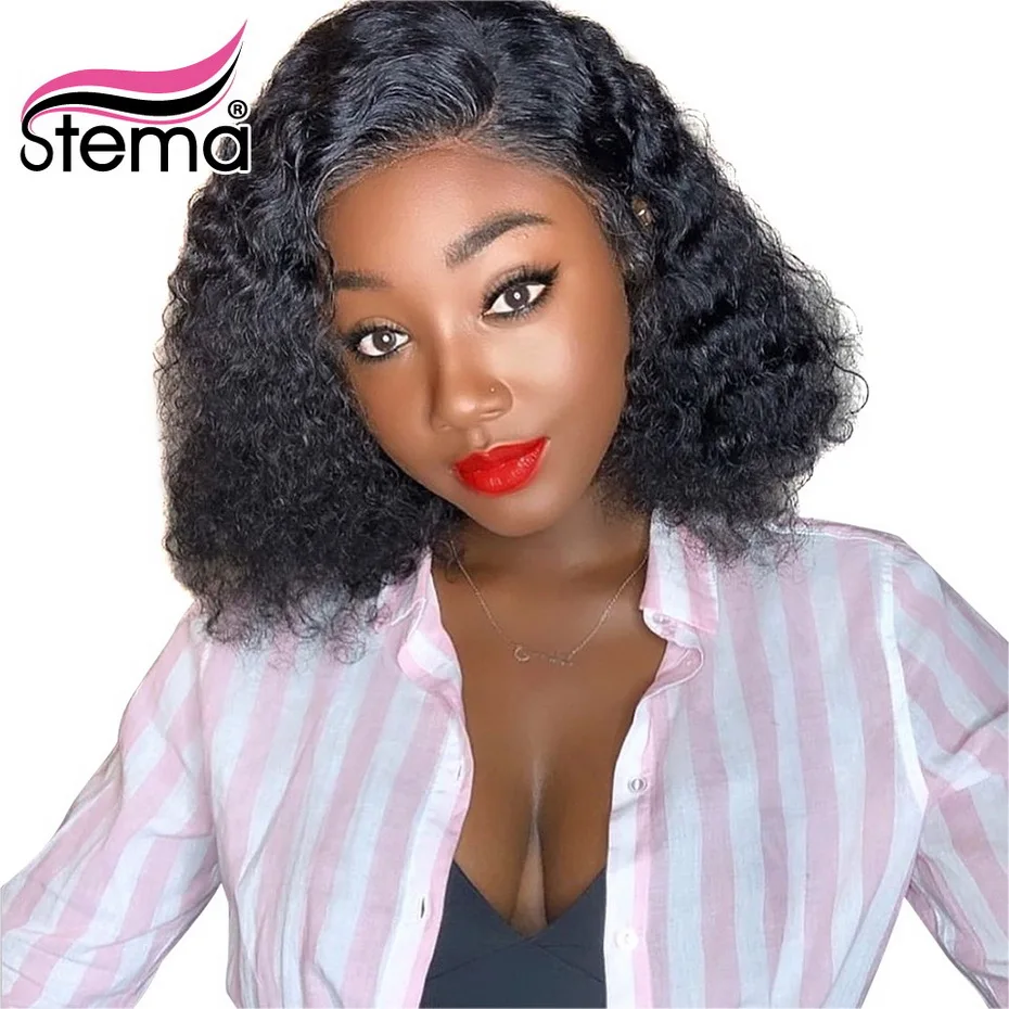 Кудрявые короткие парики с Бобом на фронте 13х4 13х6 парик кружевом спереди