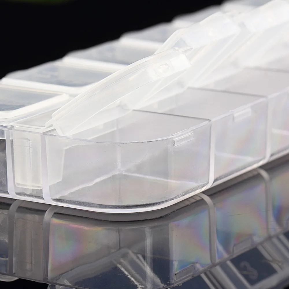 12 Отсек пустой пластиковый чехол Стразы Dired цветок Дизайн ногтей продукт серьги