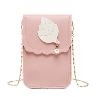 women wallet girls casual coin purse mobile phone bag ladies fashion chain mini handbag pu leather small shoulder crossbody bag