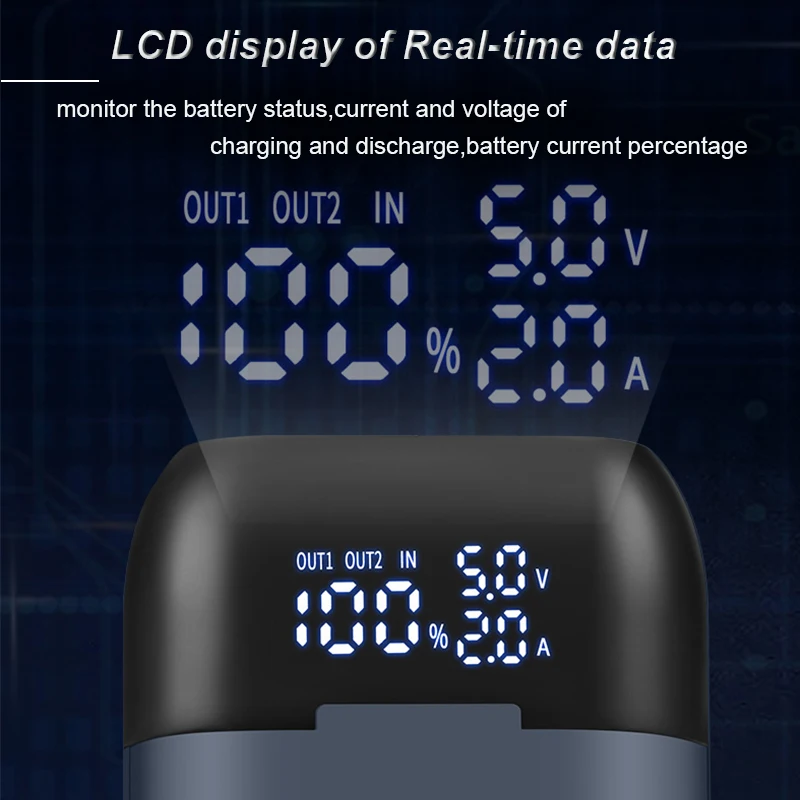 Черный Внешний аккумулятор PD2C для быстрой зарядки с портом USB Type C зарядное