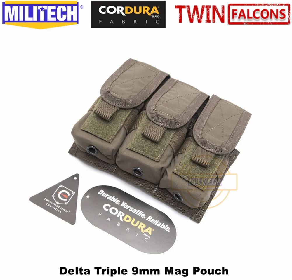 MILITECH twinfalcon TW 500D Delustered Cordura Molle Delta Тройная 9 мм Mag Сумка Журнал Glock сумка для полиции