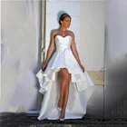 Зимние свадебные платья, короткое, спереди, длинное, сзади, свадебное платье для отдыха на открытом воздухе, неформальное платье невесты, Robe de mariage