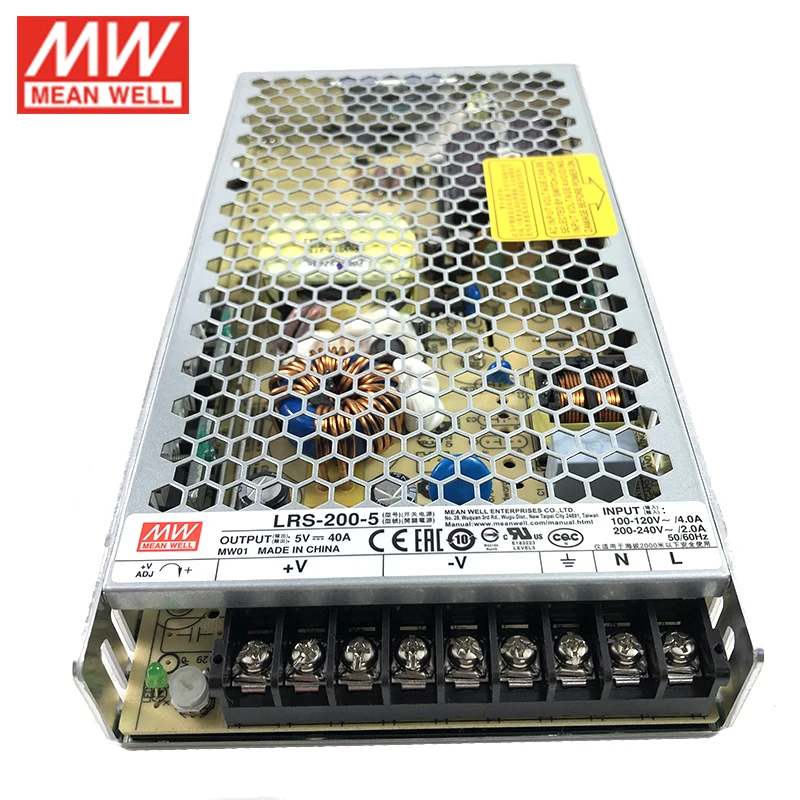 MEAN WELL LRS-200-5 200 Вт 5 в импульсный источник питания 110 В/220 В переменного тока до
