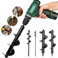 dropshipping garden spiral drill bit set non slip hex drive hex shaft drill post soil cultivator planting hole digger tool