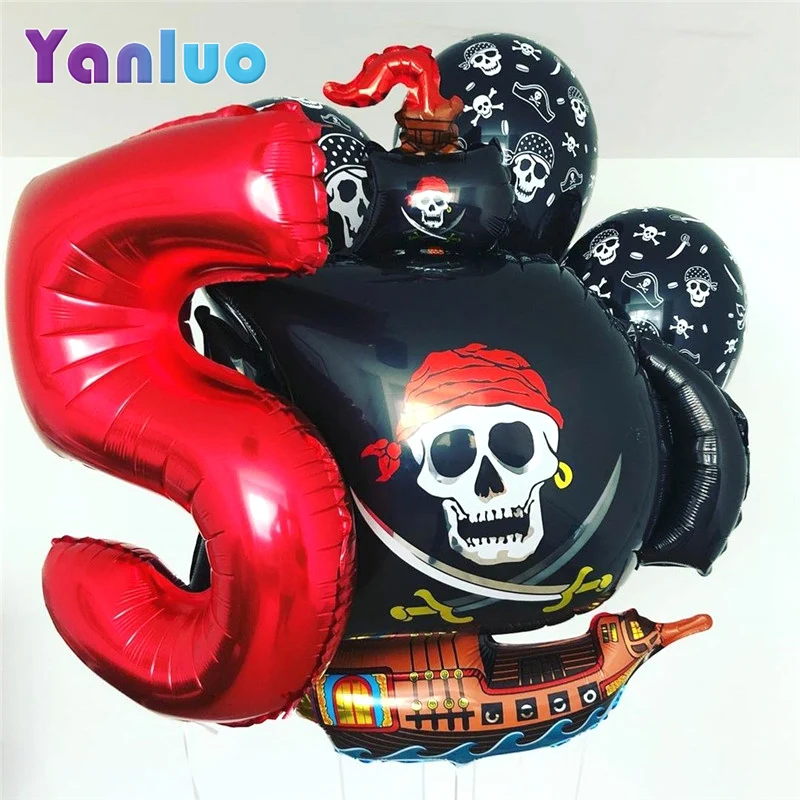 Пиратская тема вечерние шары из алюминиевой фольги вечеринка для мальчика день