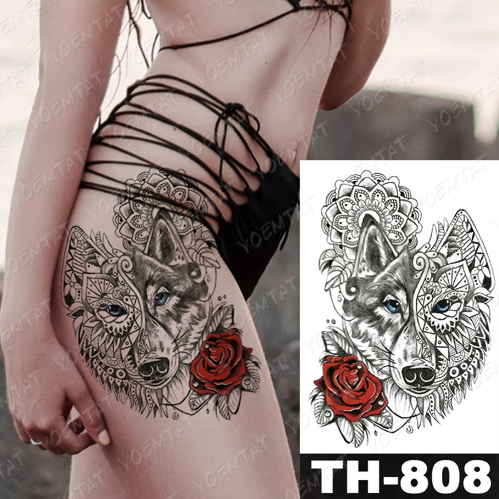 

Waterproof Temporary Tattoo Stickers Scorpion Blood Rose Peony Flower Flash Tatoo Woman Body Art Fake Water transfer Tattoo Men