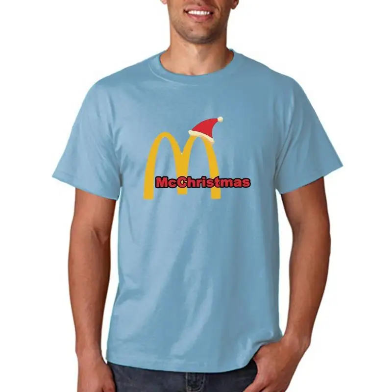 

New Printed Funny Men McChristmas Christmas McDonalds Men's T-Shirt Women tshirt