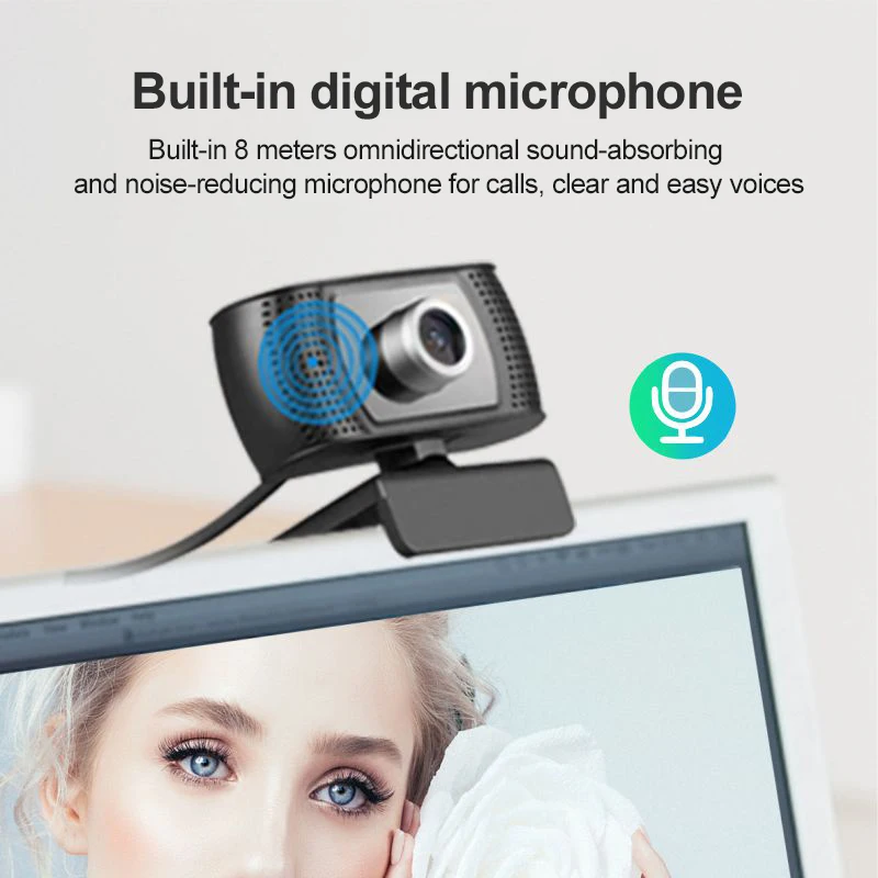 

High-definition 1080P Automatic Noise Camera USB Drive-free Computer Camera Online Class Live Video Internal Microphone Camera