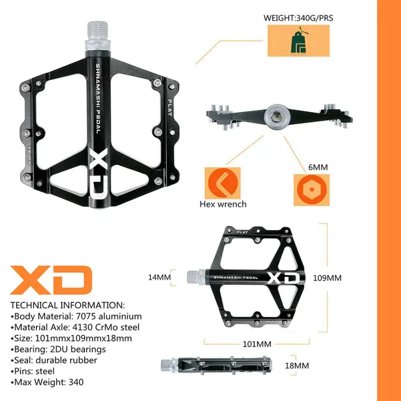 

2021 MTB Pedals Bicycle Pedals 9/16 Inch Spindle Universal Cycling Pedals CNC Aluminium Alloy Lightweight Bike Pedals