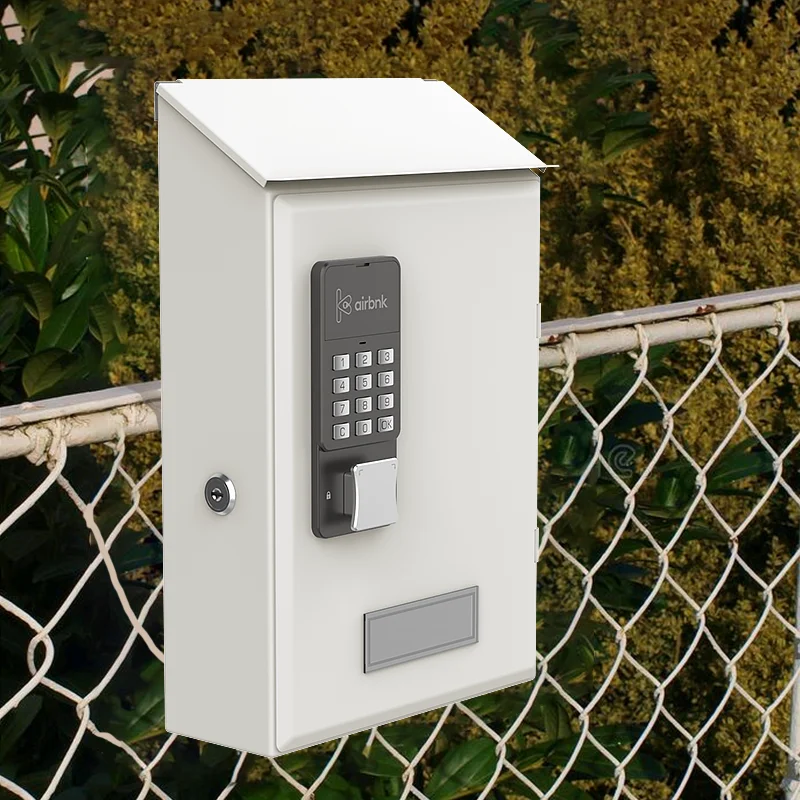 

Airbnk MB200 New Bluetooth/Key Unlock Wall Mount Smart Mailbox with Digital Smart Lock Outdoor Mail Post Box Residential Mailbox