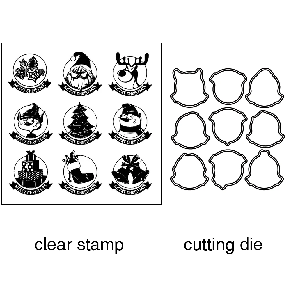 AZSG счастливый подарок на рождественскую елку вывырубные штампы прозрачные для DIY