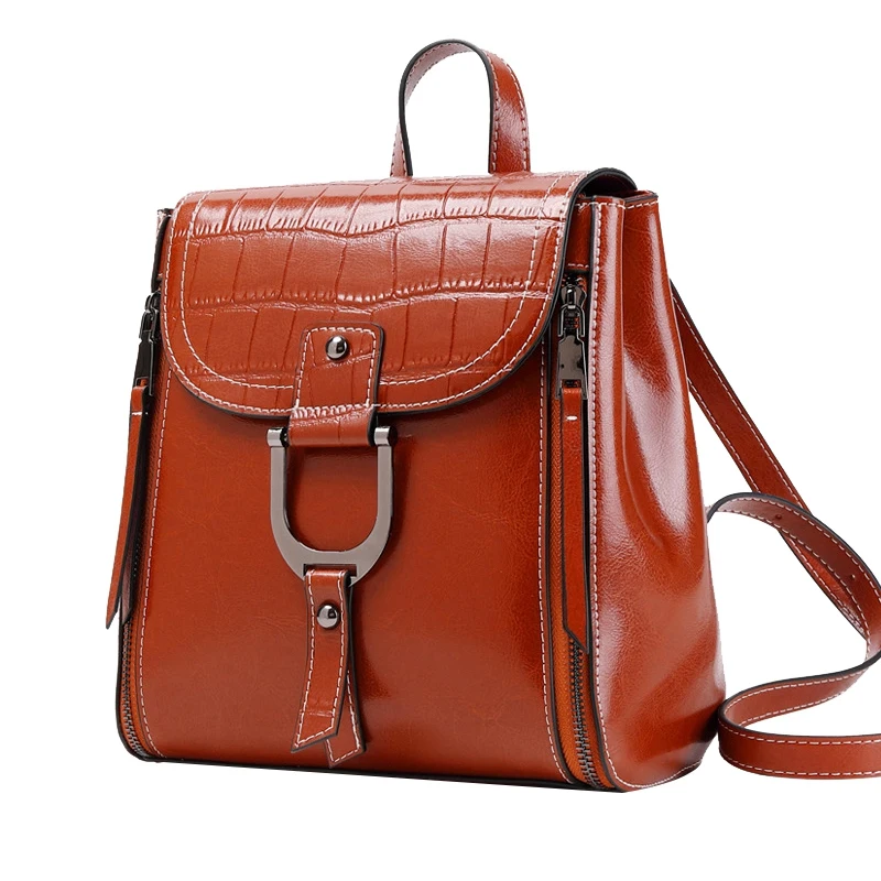 Женский кожаный рюкзак школьный для девочек-подростков путешествий в