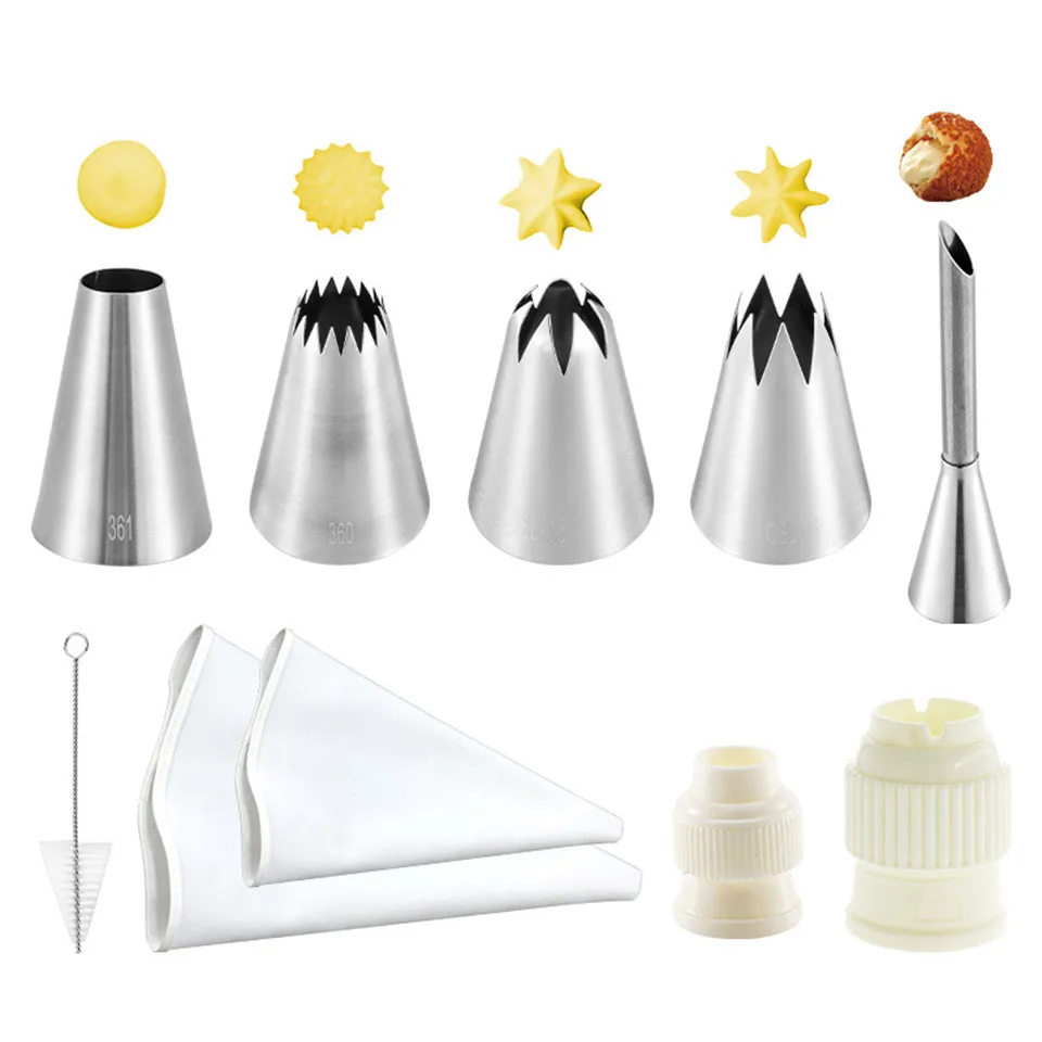 

Cake puff Decorating Tip Sets Stainless Tulip Pastry Nozzles Confectionery Bag Baking Tools For Cakes Bake Ware