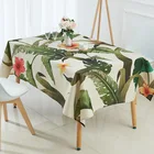 Водонепроницаемая скатерть с тропическими банановыми листьями, декоративное покрытие для стола