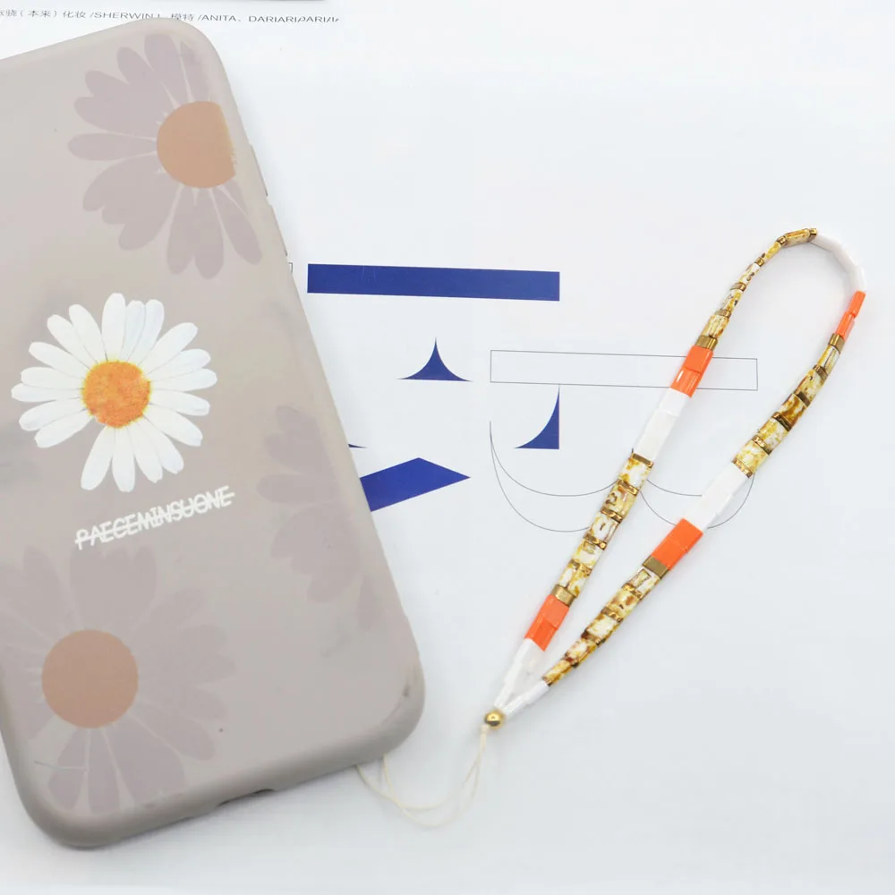 

Hot Selling Fashion Colorful Tila Beads Ladies Mobile Phone Case Chain Women Retro Style Mobile Phone Strap Lanyard Accessories