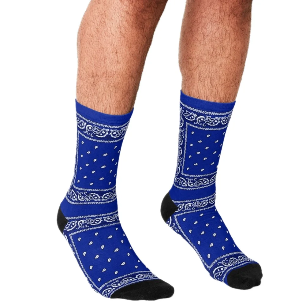 Мужские носки в стиле Харадзюку бандана Королевский Красный носок с принтом