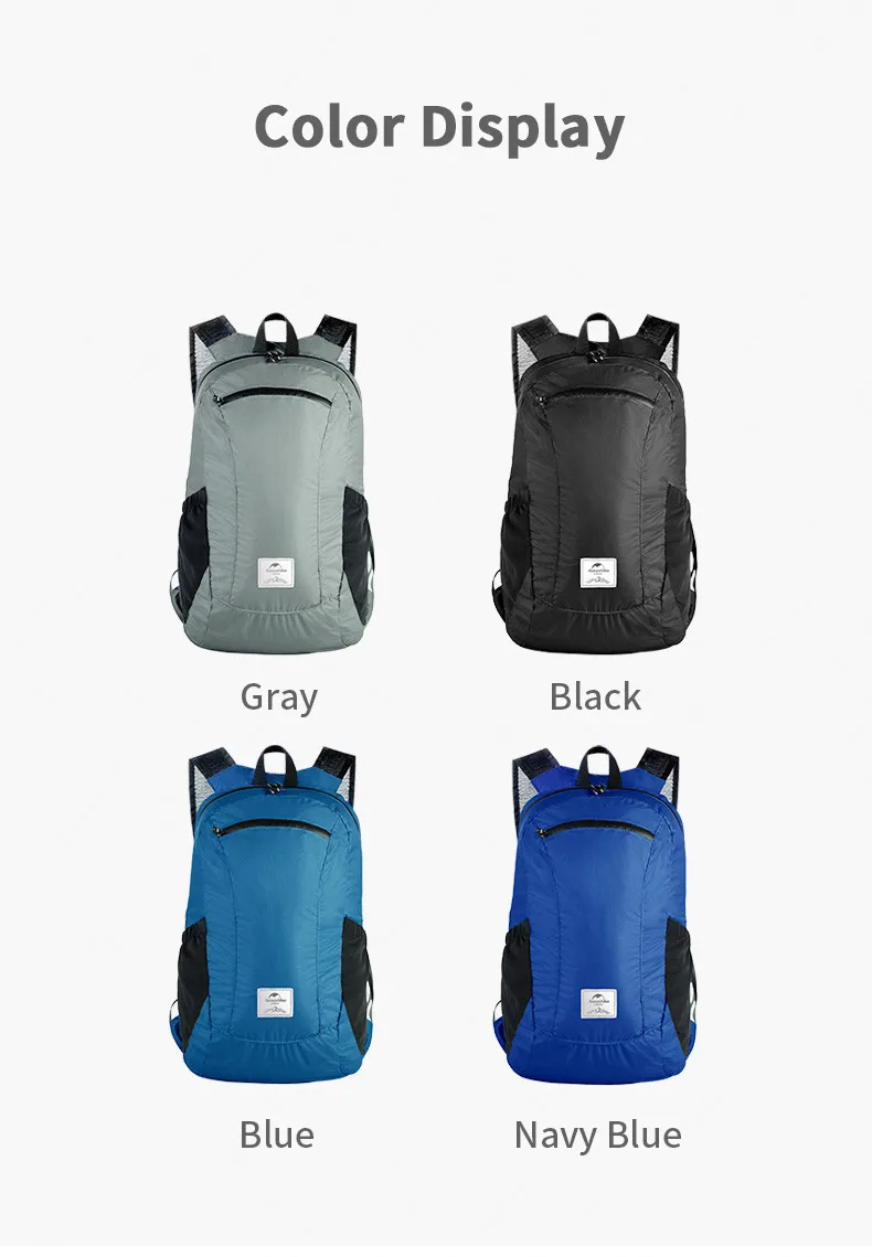 NatureHike 18L рюкзак складной Водонепроницаемый рюкзак Сверхлегкий унисекс лямки подняться дорожная лагерь школьная сумка