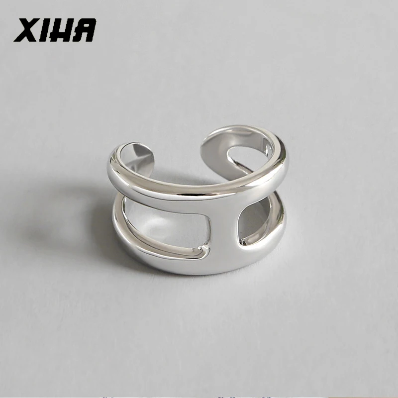 XIHA 925 Серебряные кольца для женщин минималистичный 2019 любимой Регулировка