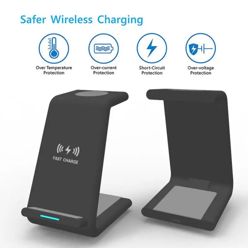 

3 in 1 Wireless Fast Charging Station Dock Charger Stand Universal Apple Samsung Mobile Phone Chargers