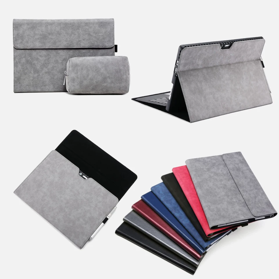 

Multiple Angle Polyester Light Slim Protective Shell Case For Microsoft Surface Pro X 13.0 inch 2019 Release With Pen holder