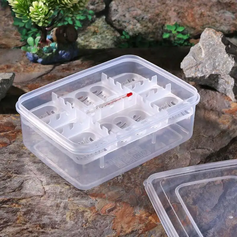 Практичная пластиковая 16-ячейка для рептилий инкубатор с лотком яиц ящерица змея