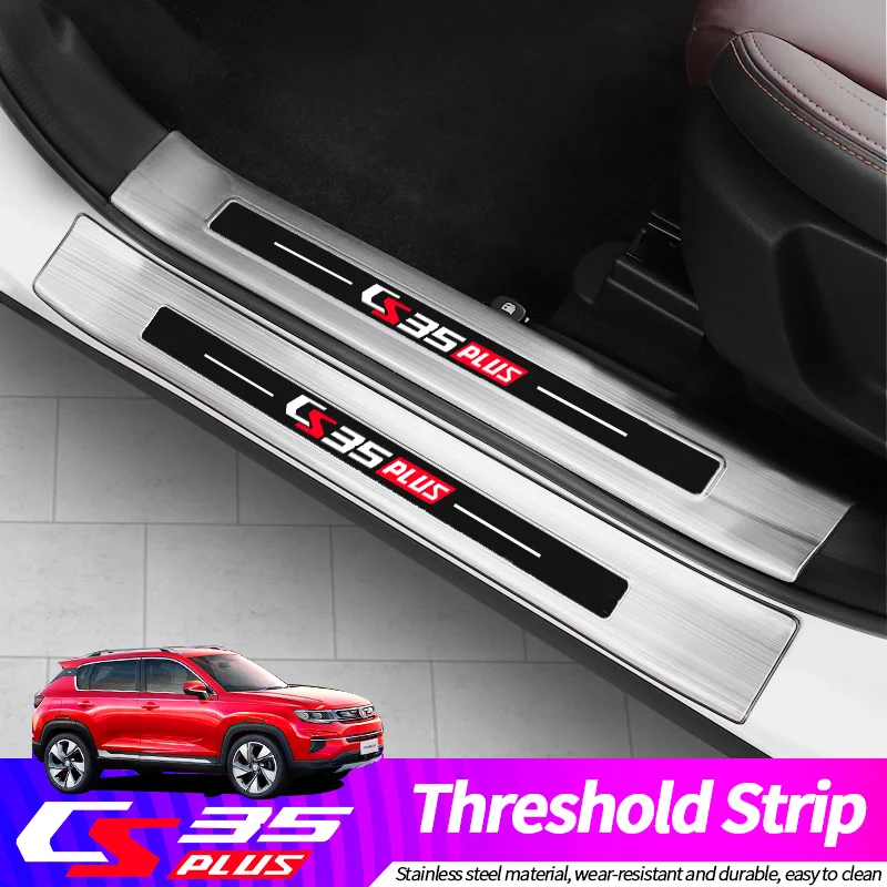 

Stainless Steel Car Threshold Strip Welcome Pedal Door Sill Sticker For Changan CS35 Plus 2018-2019 Auto Parts Car Accessories