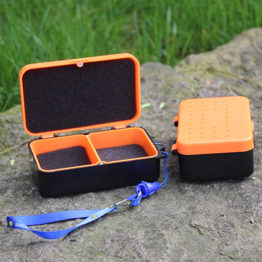 Портативный рыболовные приманки червячной окно дождевого красный червь снасти