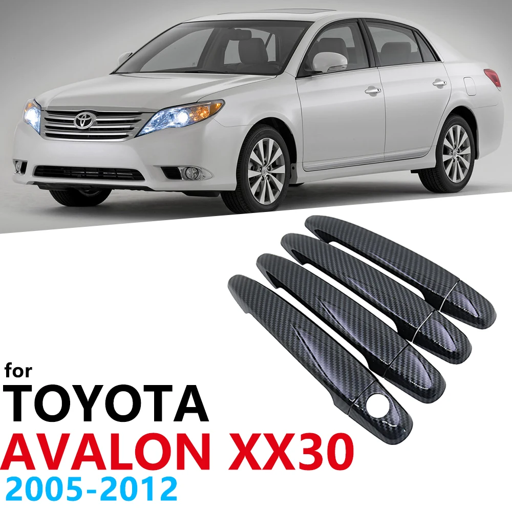 Глянцевый черный чехол для автомобильных ручек из углеродного волокна Toyota Avalon XX30