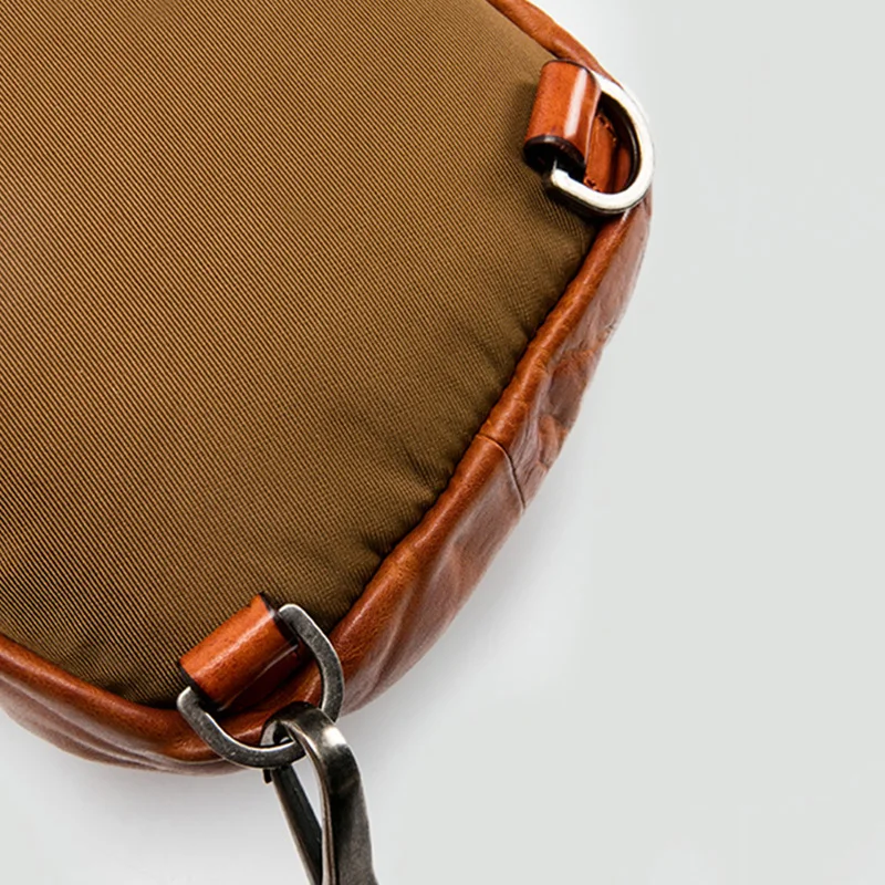 Кожаная нагрудная сумка AETOO Мужская Ретро из воловьей кожи с растительным