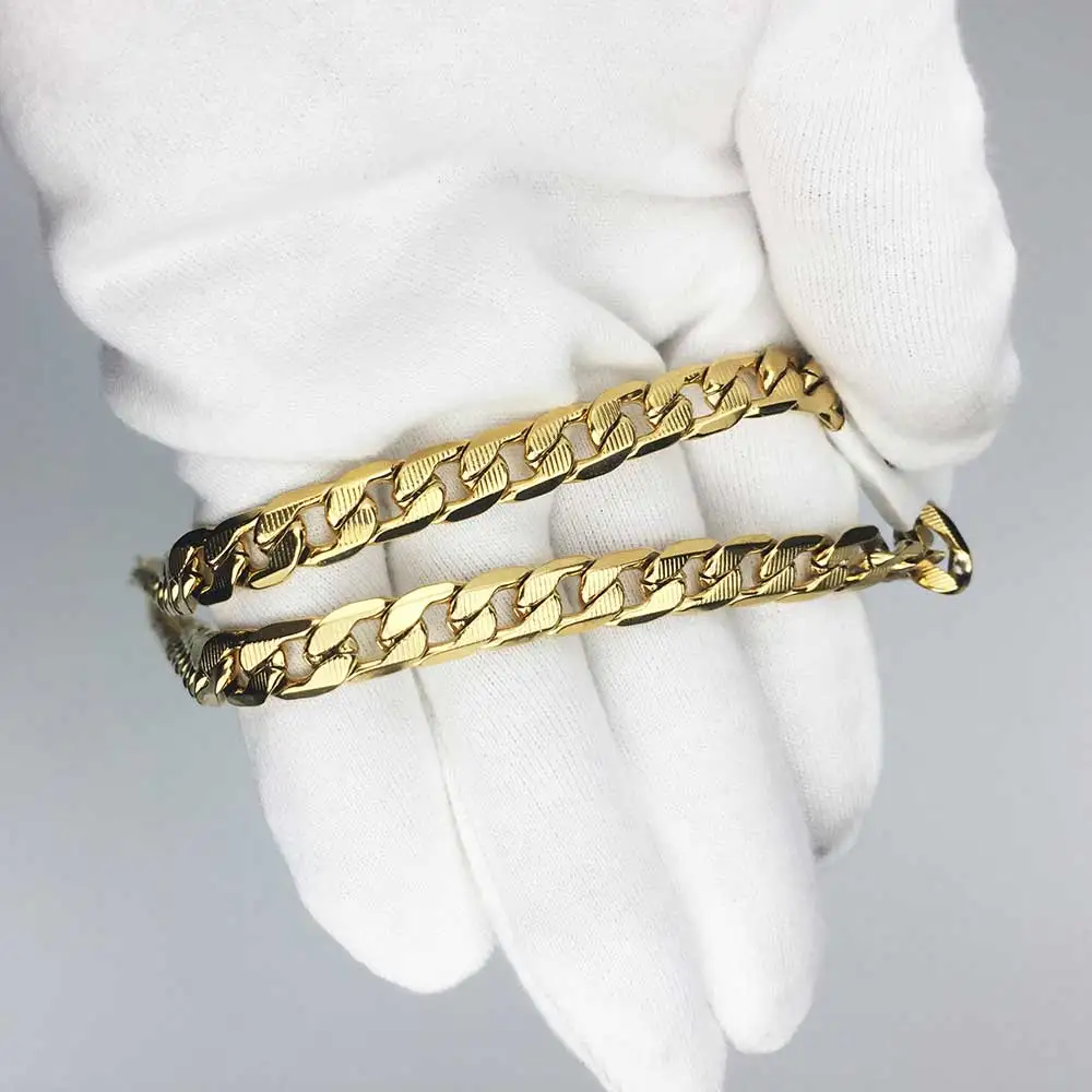 Цепь крупная мужская из нержавеющей стали 316L цепь панцирного плетения под золото