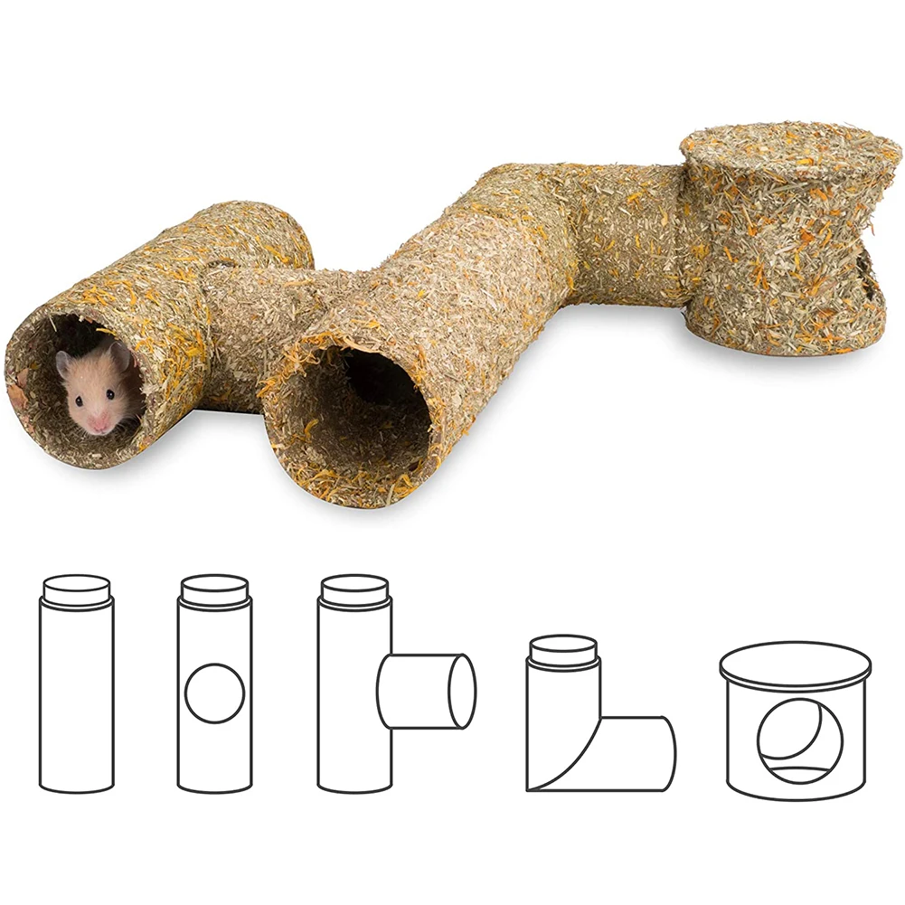 

Animal Tunnel Exercise Natural Wooden Tube Chew Toy For Rabbit Ferret Hamster Guinea Pig Hamster DIY Toy Tunnel For Small Pet
