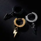 1 шт., серьги в стиле панк, модная подвеска с молнией, индивидуальная Мужская пряжка из титановой стали, антиаллергенные подвески, подарки